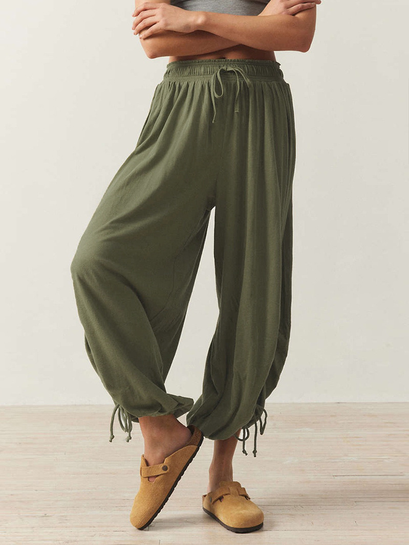 Drawstring Lantern Pants for Women Casual Slimming Long Pants