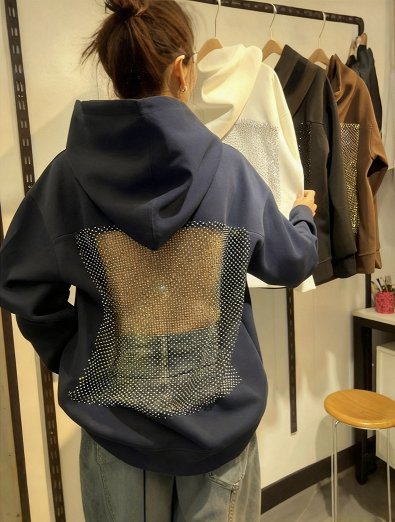Women's Solid Color Open Back Cutout Mesh Hoodie Sweatshirt