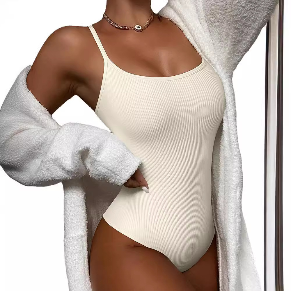 Women's Sexy Spaghetti Strap Bodysuit Shorts