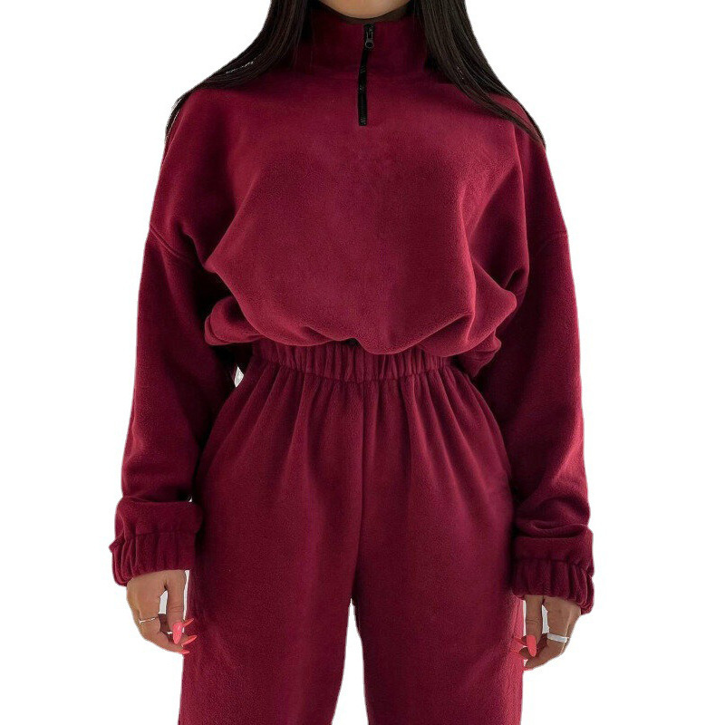 Women's Fleece-Lined Zip-Up Hoodie & Pants Set