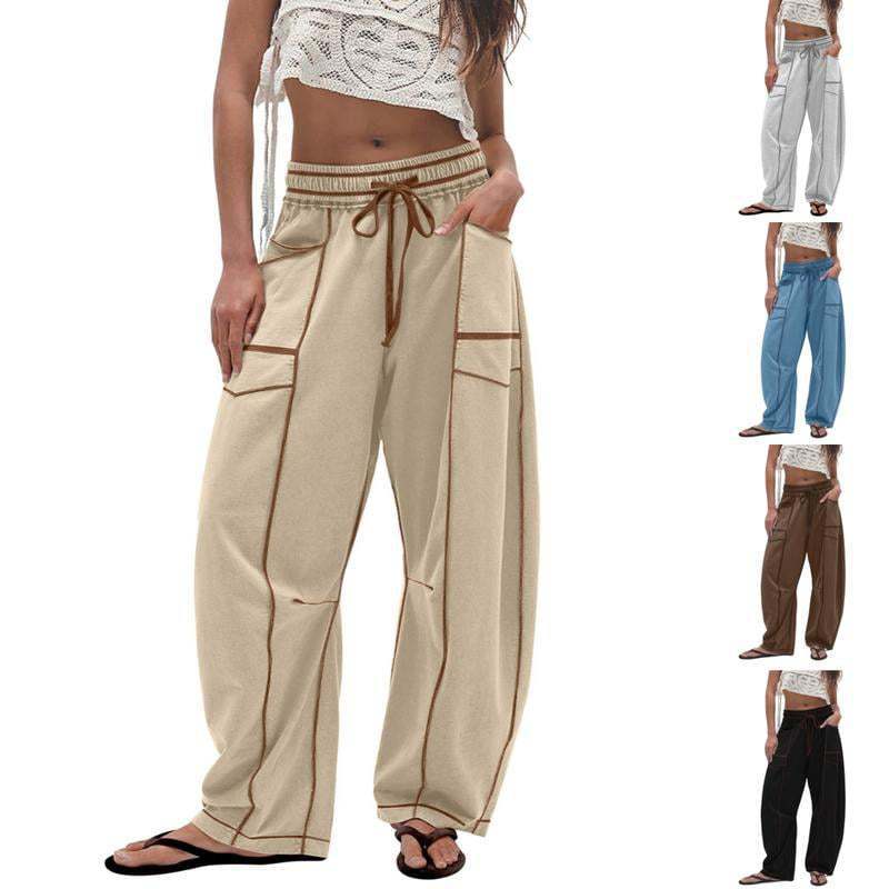 Relaxed Wide-Leg Drawstring Waist Sweatpants