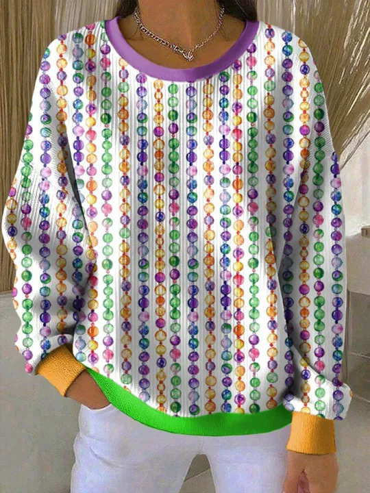 Iris Royal Print Women's Crewneck Sweatshirt