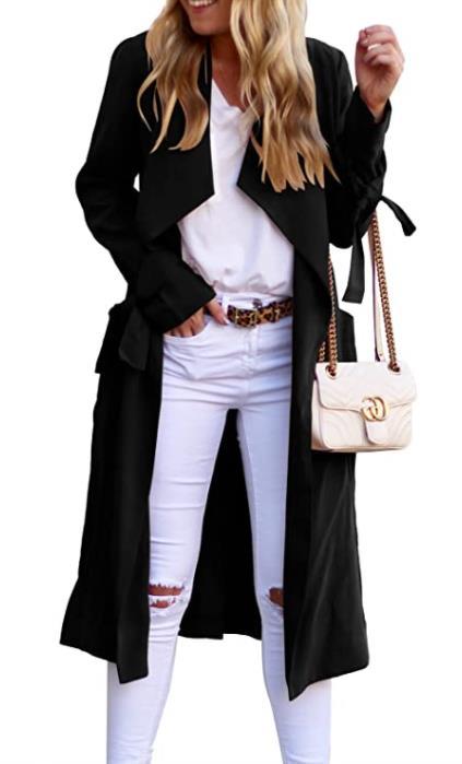 Women's Midi A-Line Tie-Waist Dress with Long Cardigan, Multi-Color