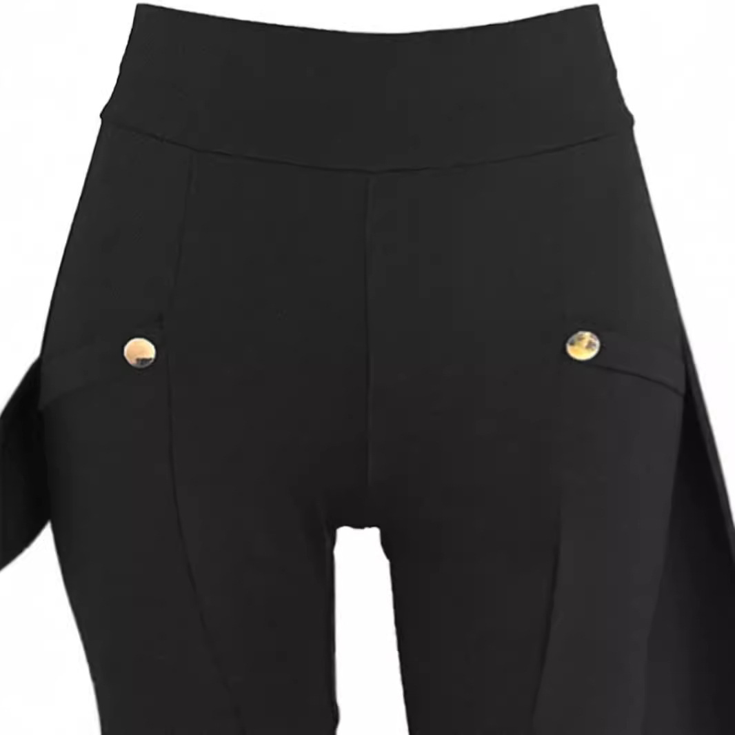 Solid Color High-Waist Tummy Control Butt-Lifting Skinny Pants