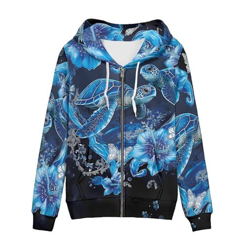 Women's Animal & Floral Print Hoodie Long Sleeve Crewneck