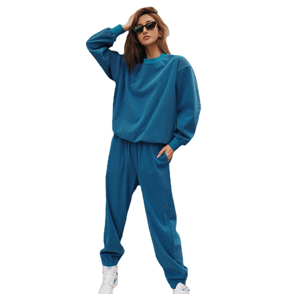 Women's Casual Crewneck Sweatshirt and Pants Set