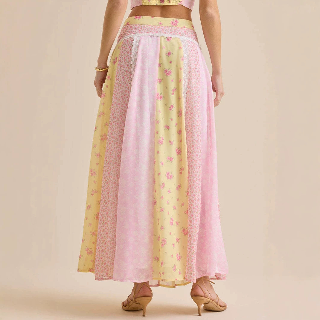 Floral Print Cami Top and Long Skirt Two-Piece Set