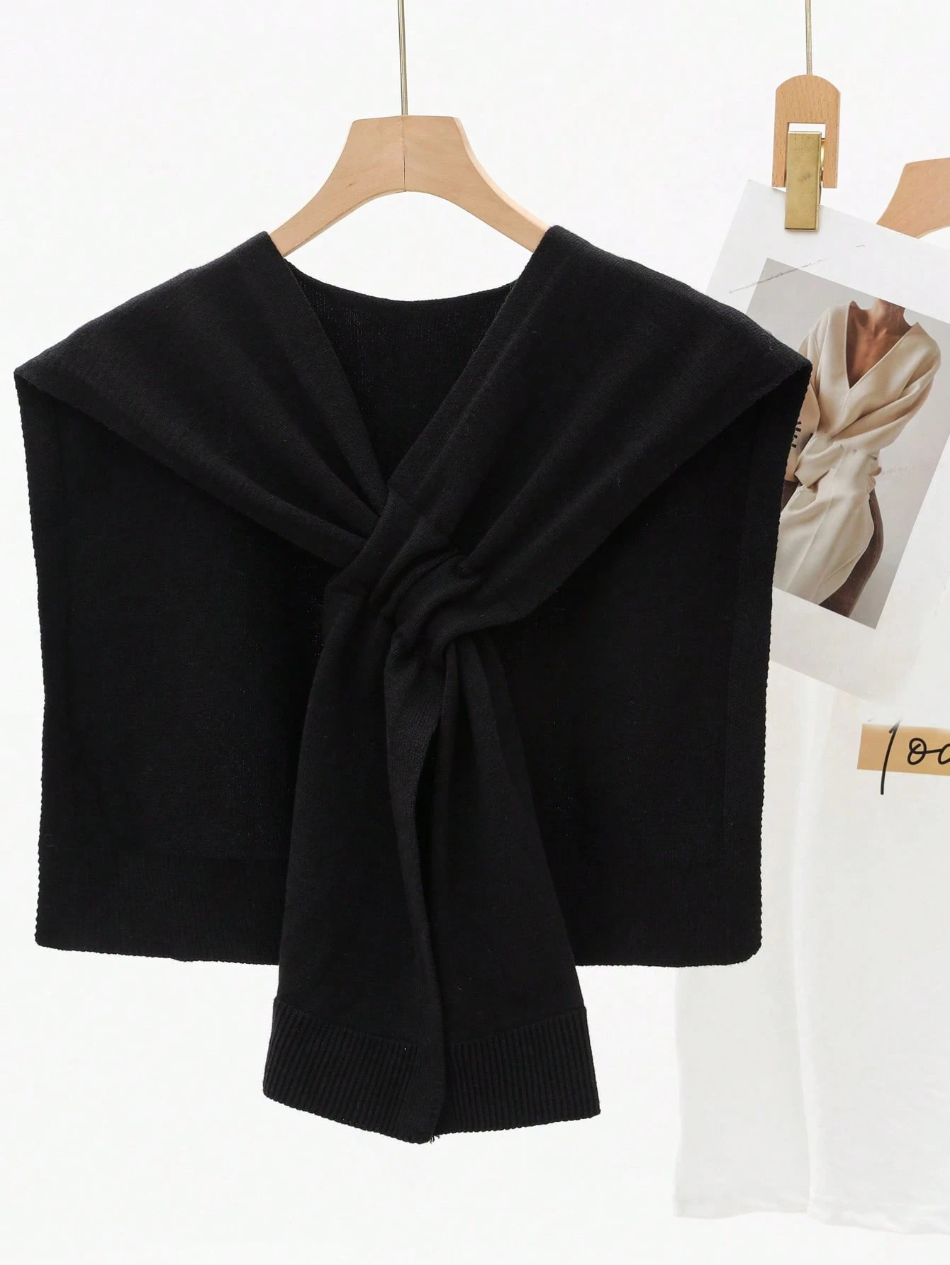 Women's Solid Knit Cross-Over Shoulder Wrap