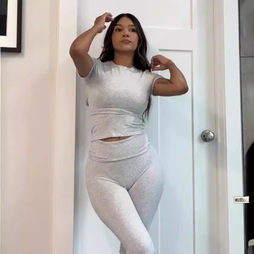 Women's Retro Hong Kong Style Two-Piece Cotton Casual Set