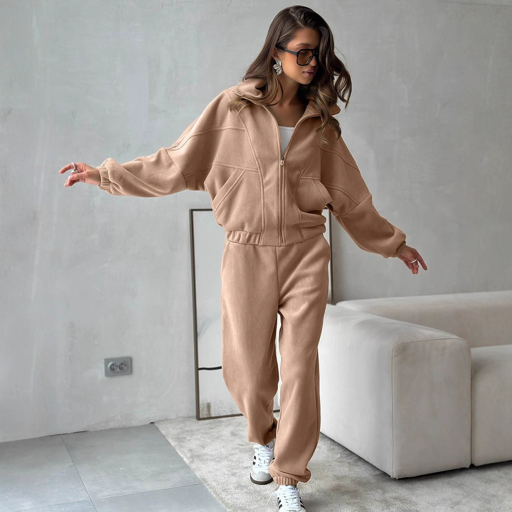 Women's Long Sleeve Open Front Cardigan and Pants Set Casual Sporty Two-Piece Outfit