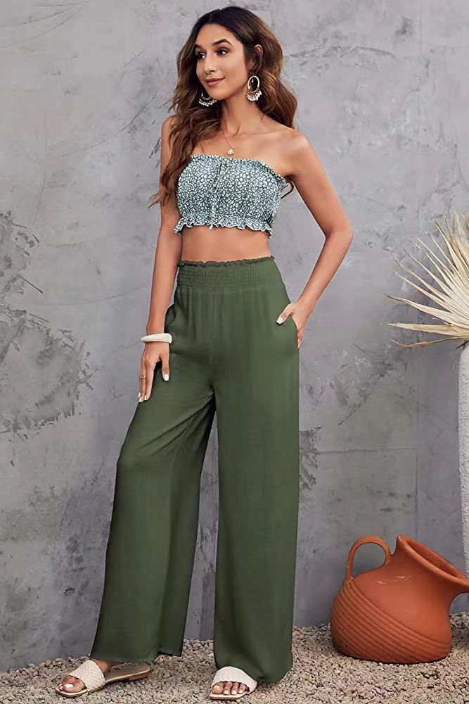 Women's Casual Wide-Leg Cotton-Linen Pants Loose Fit