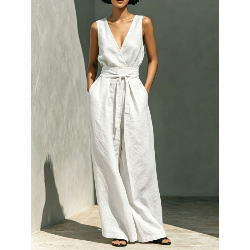 Women's Sleeveless Tank Top and High-Waist Wide-Leg Pants Two-Piece Set