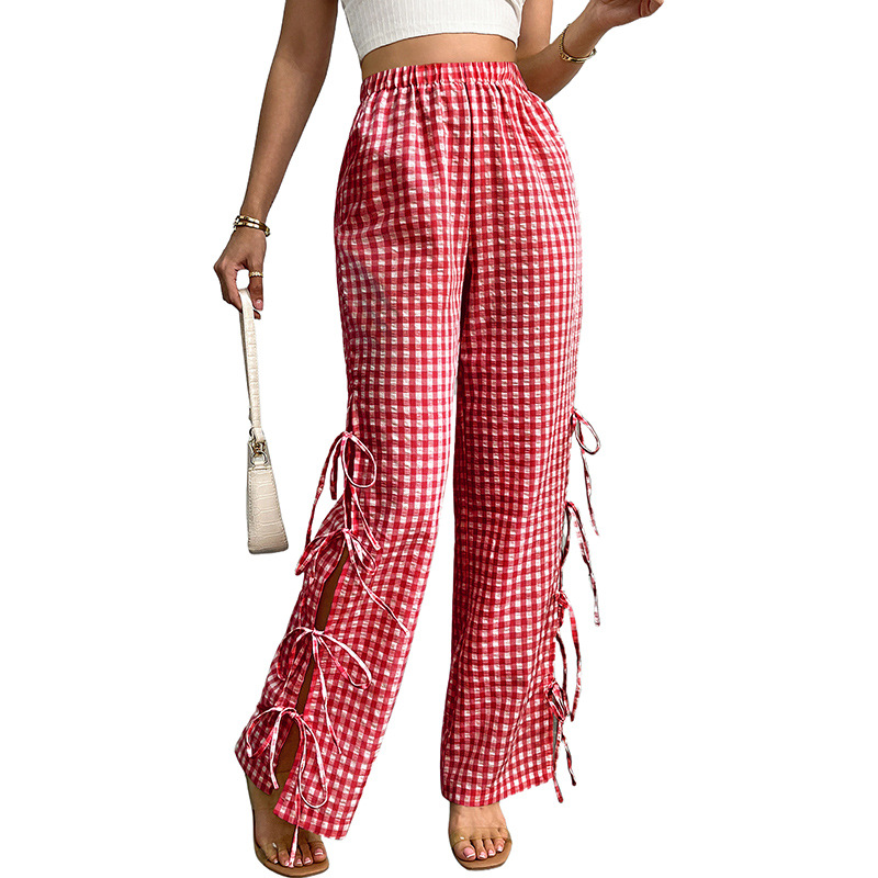 Plaid Pajama Pants Women's Loose Drawstring Casual Lounge Bottoms