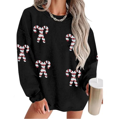 Women's Christmas Snowman Reindeer Print Crewneck Sweatshirt