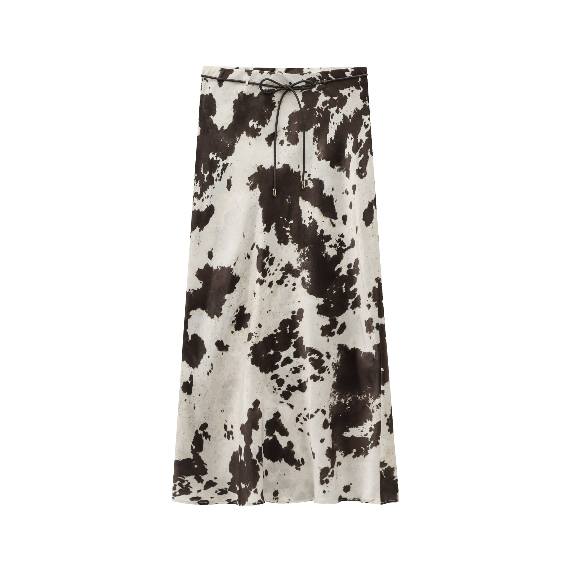 Women's Animal Print Midi Skirt and Shirt Set