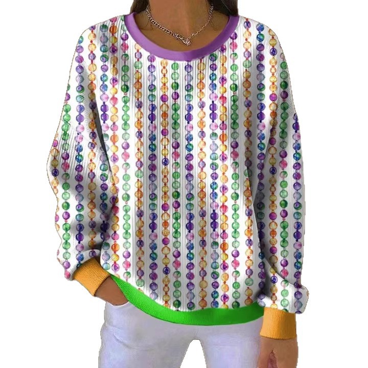 Iris Royal Print Women's Crewneck Sweatshirt