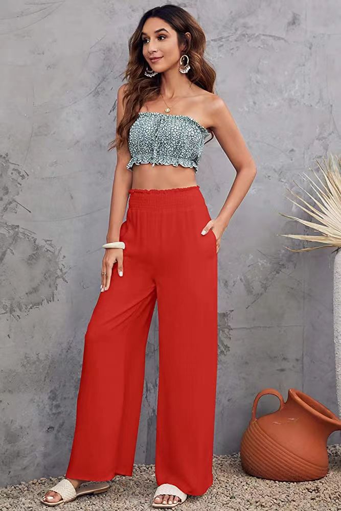 Women's Casual Wide-Leg Cotton-Linen Pants Loose Fit