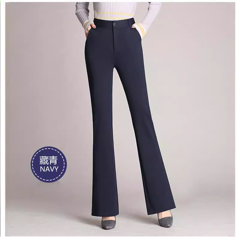 Women's High-Waist Stretch Micro Flare Dress Pants Straight-Leg Plus Size Tall