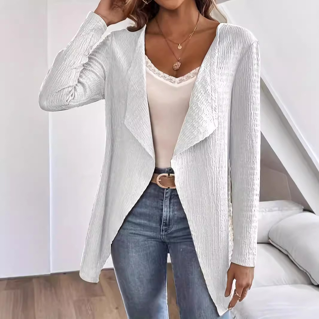 Women's Long Sleeve Solid Color Loose Knit Cardigan