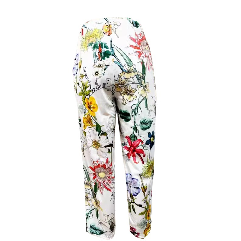 Women's Printed Loose Casual Capri Pants Beachwear