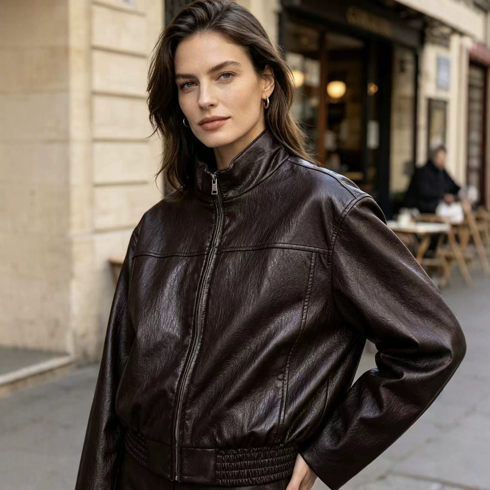 Women's Zip-Up Stand Collar Jacket