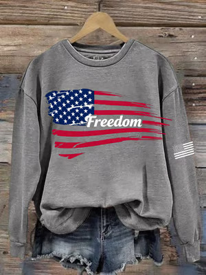 Women's American-Style Freedom Graphic Crewneck Sweatshirt