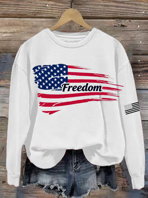 Women's American-Style Freedom Graphic Crewneck Sweatshirt