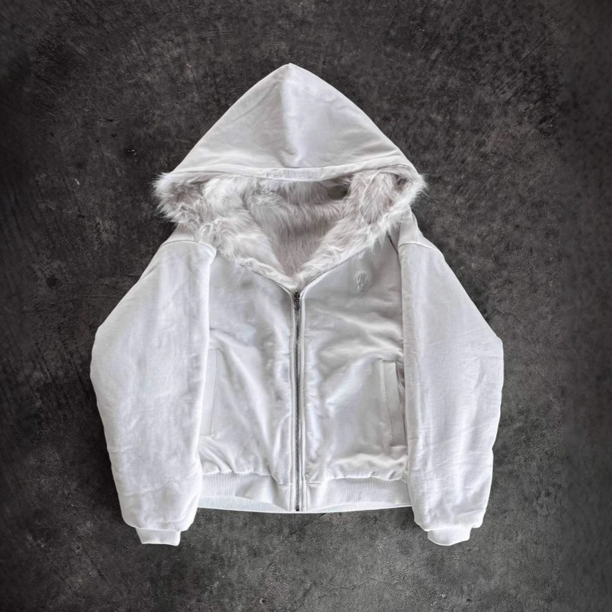 Reversible Hooded Zip Fleece Cardigan Unisex