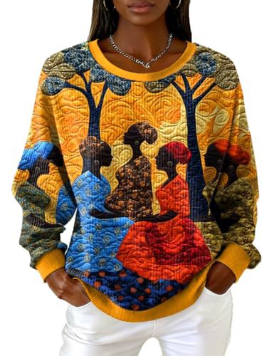 Women's Black Floral Tree Print Sweatshirt