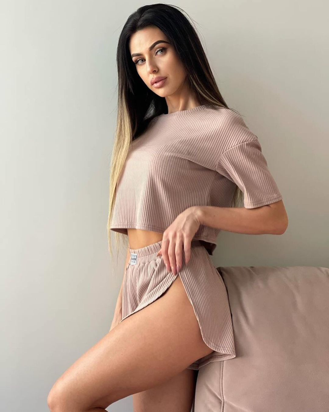 Women's Short Sleeve Crewneck T-Shirt and Shorts Two-Piece Set