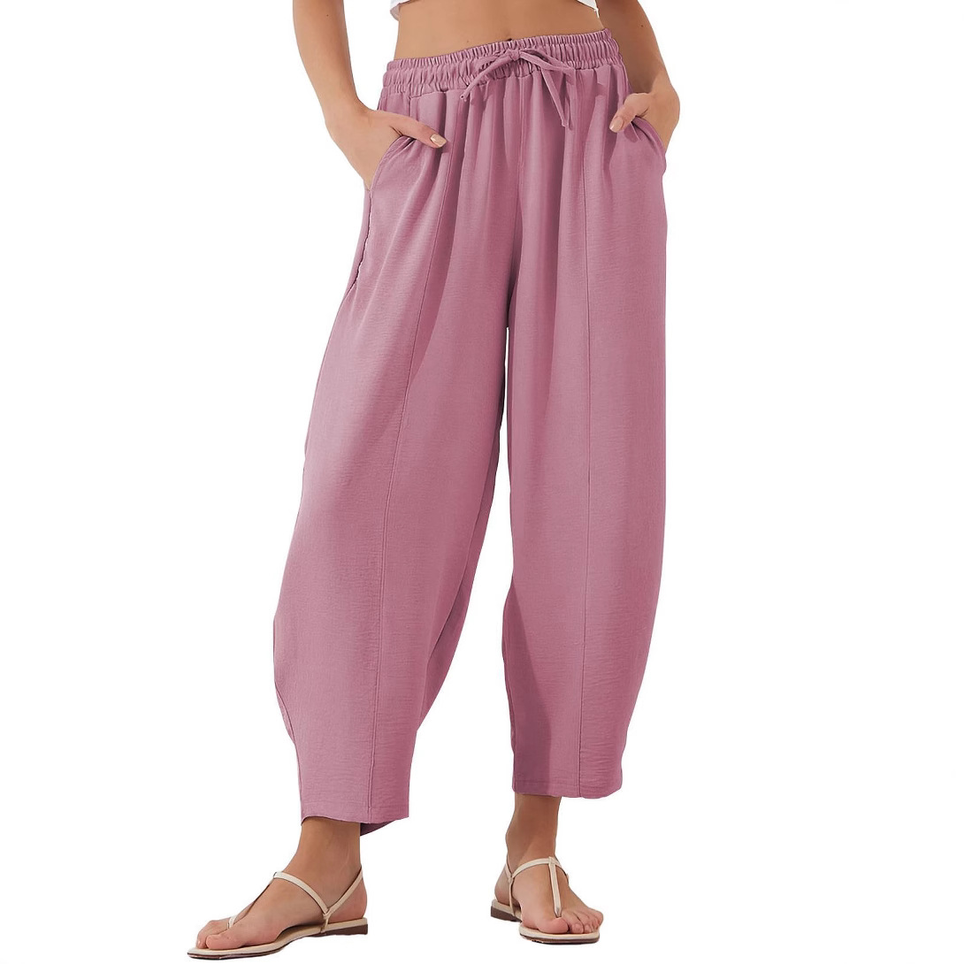 Pleated Mid-Rise Straight-Leg Cropped Pants