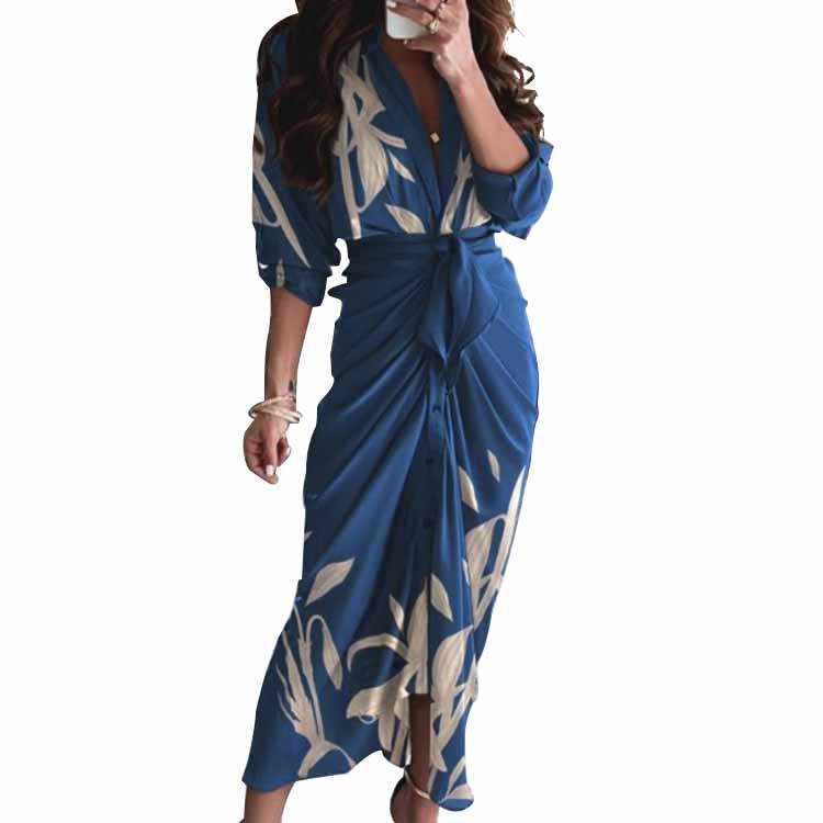 Women's Summer Tie-Waist Long Dress
