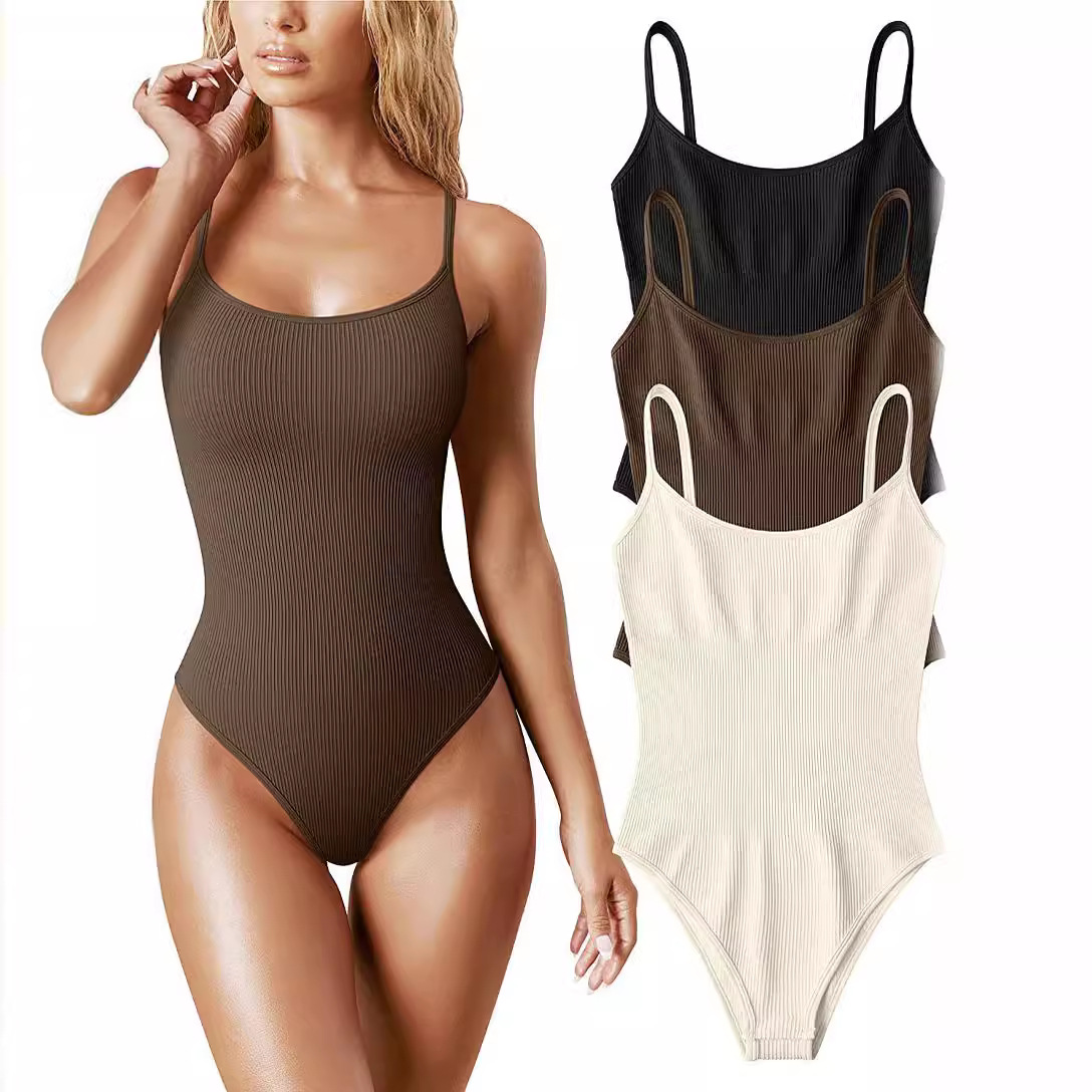 Women's Sexy Spaghetti Strap Bodysuit Shorts