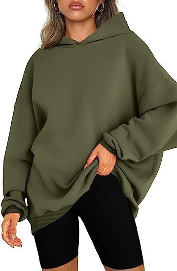 Women's Oversized Fleece-Lined Hooded Pullover Sweatshirt