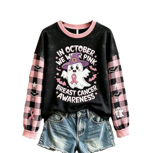 Women's Halloween Pumpkin Ribbon Print Casual Sweatshirt