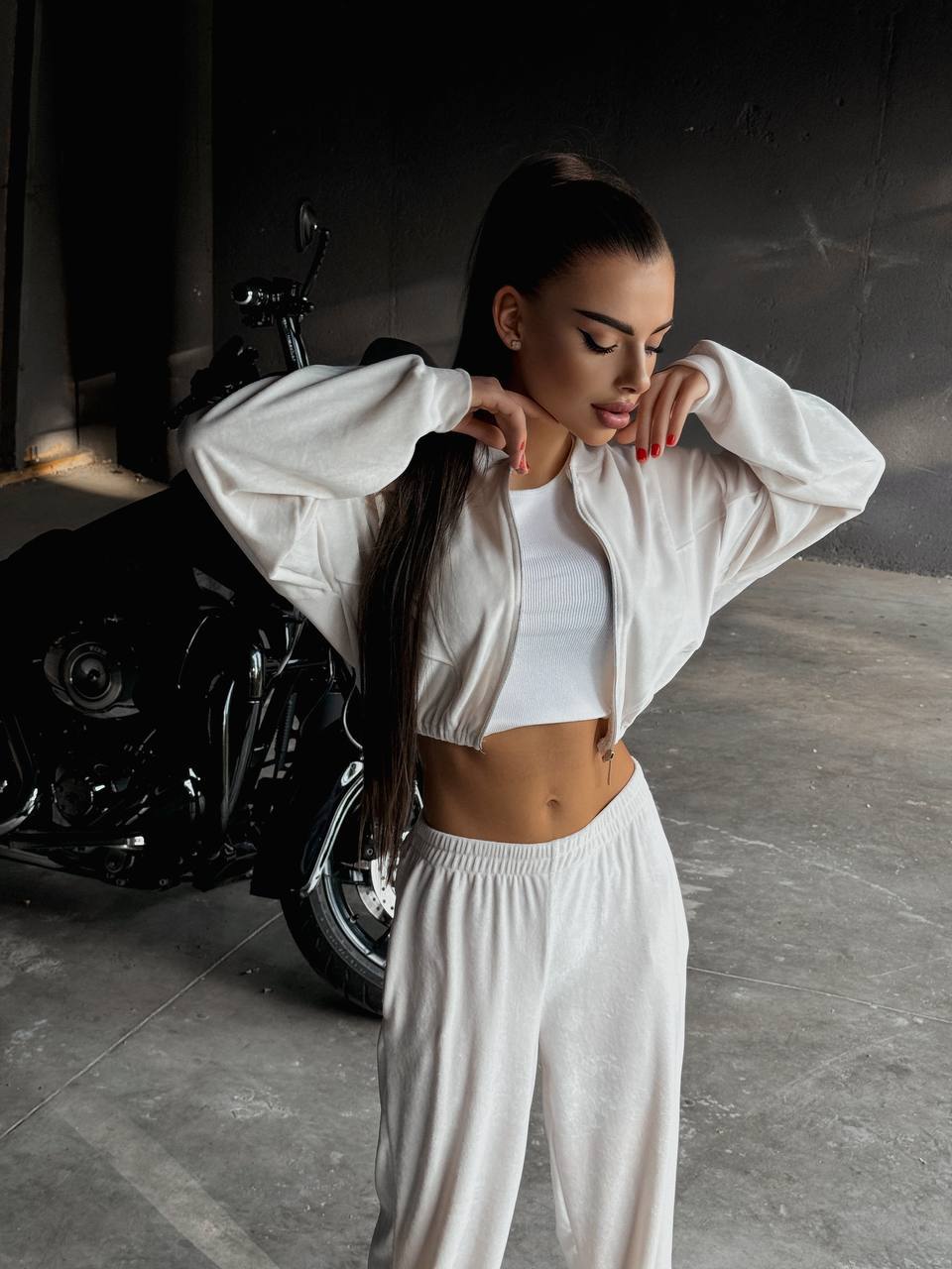 Women's Casual Two-Piece Set Long Sleeve Stand Collar Cardigan & Elastic Waist Pants