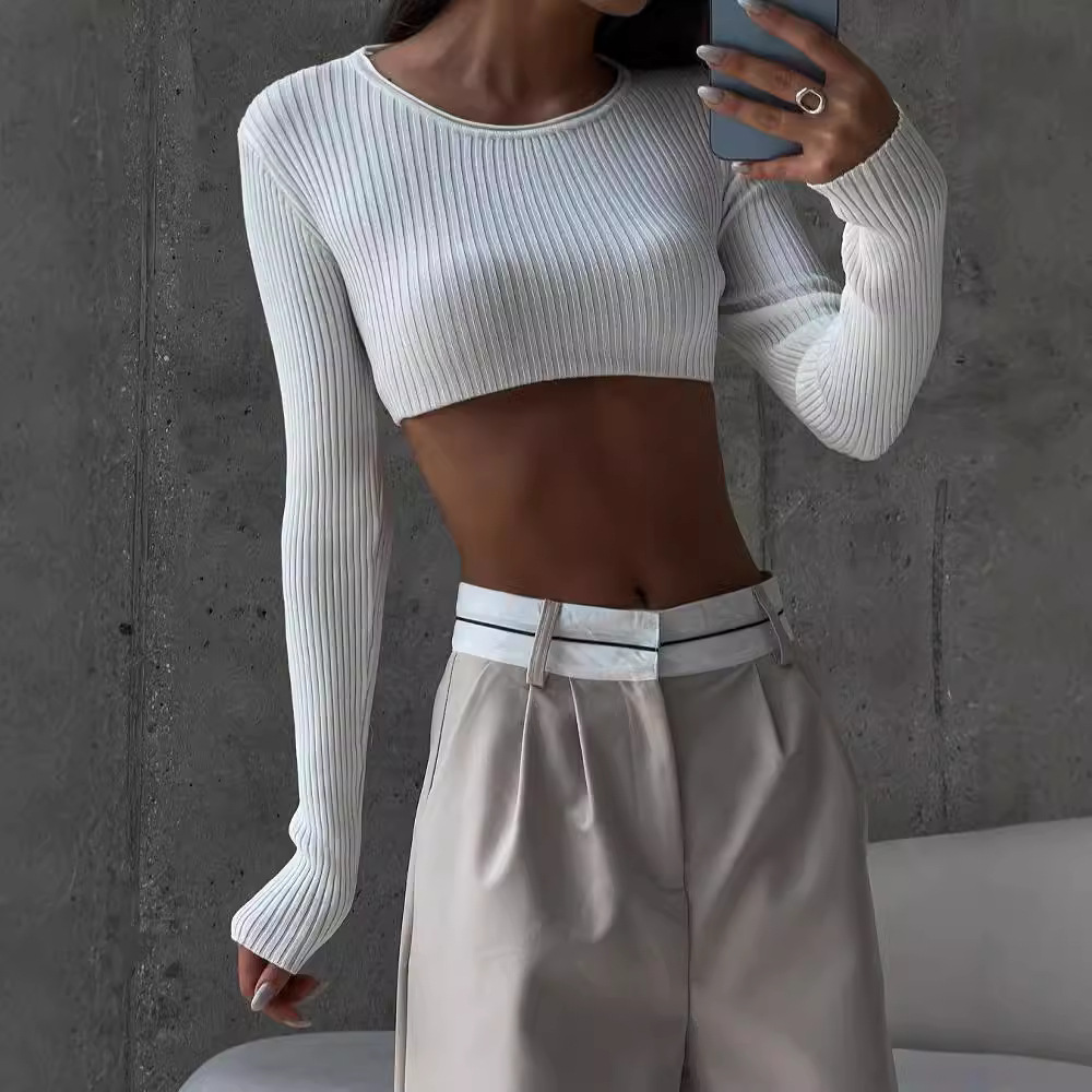 Solid Color Straight-Leg Tailored Pants Slimming Floor-Length