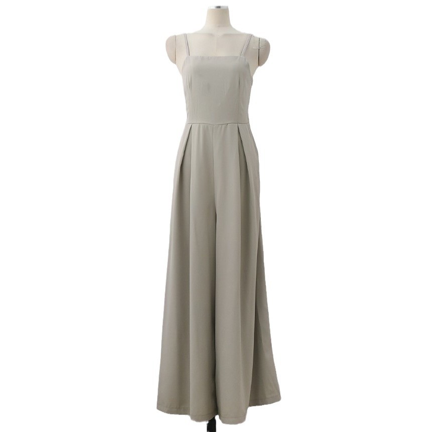 Women's French-Style Back Cutout High-Waist Slimming Cami Jumpsuit