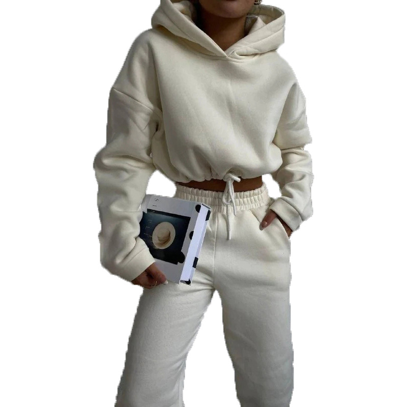 Women's Hooded Sweatshirt and Pants Two-Piece Set