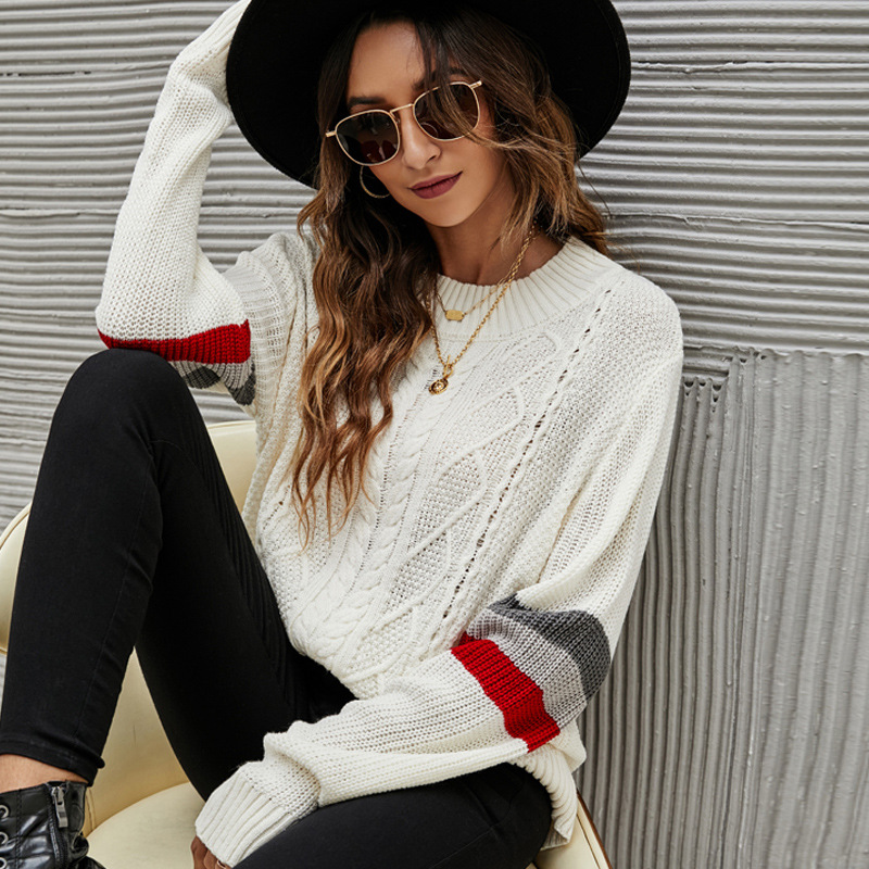 Women's Loose Crewneck Long-Sleeve Knit Sweater