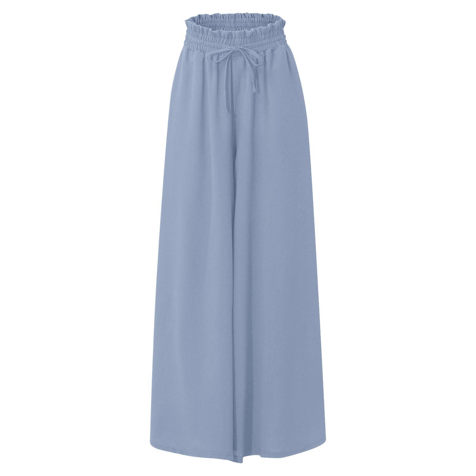 Women's High-Waist Wide-Leg Pants with Elastic Waistband