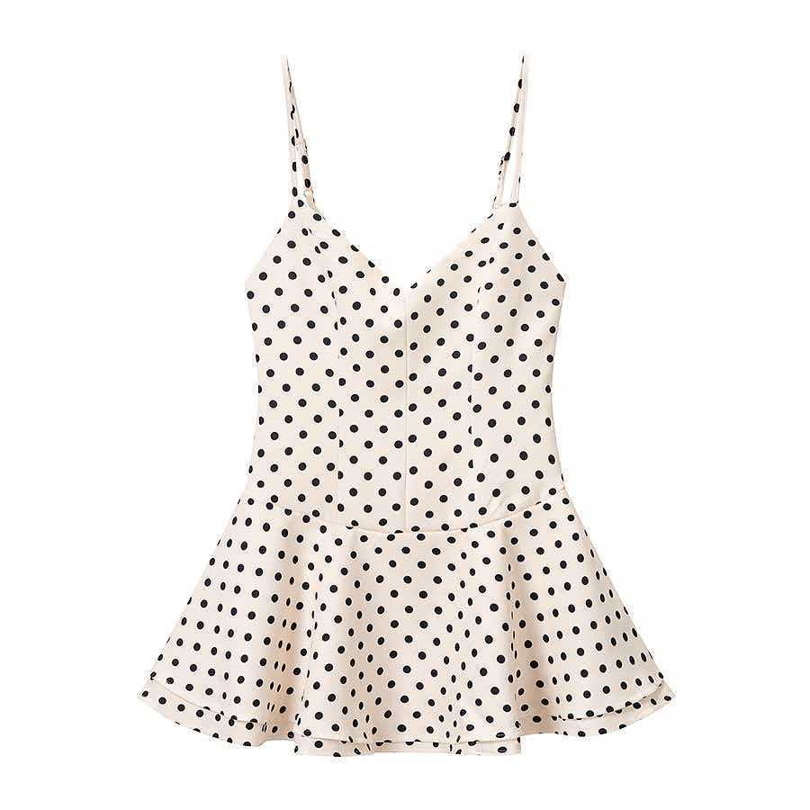 Women's Polka Dot Cami Dress Sleeveless Bodycon Short