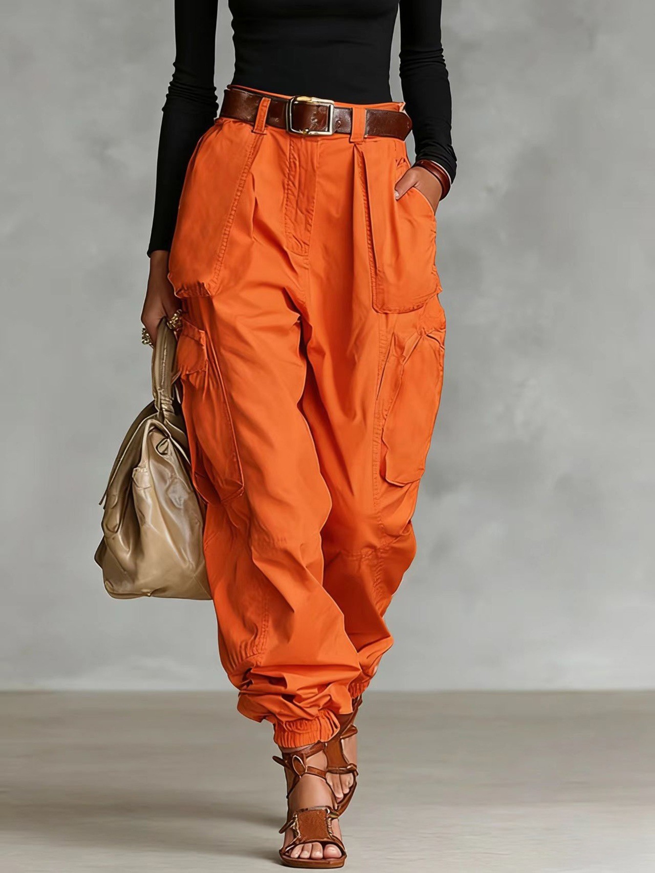 Multi-Pocket Wide-Leg Cargo Pants Streetwear Loose Fit