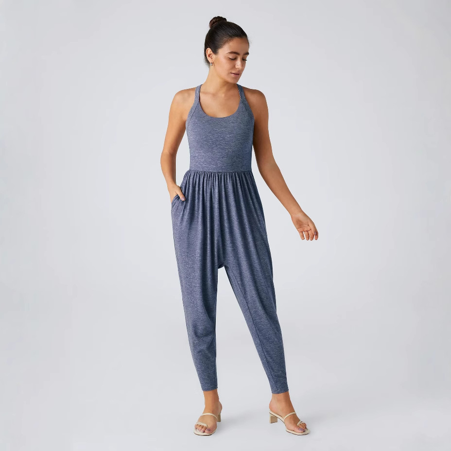 Women's Sleeveless Lace-Up Bodycon Jumpsuit with Butt-Lifting Fit