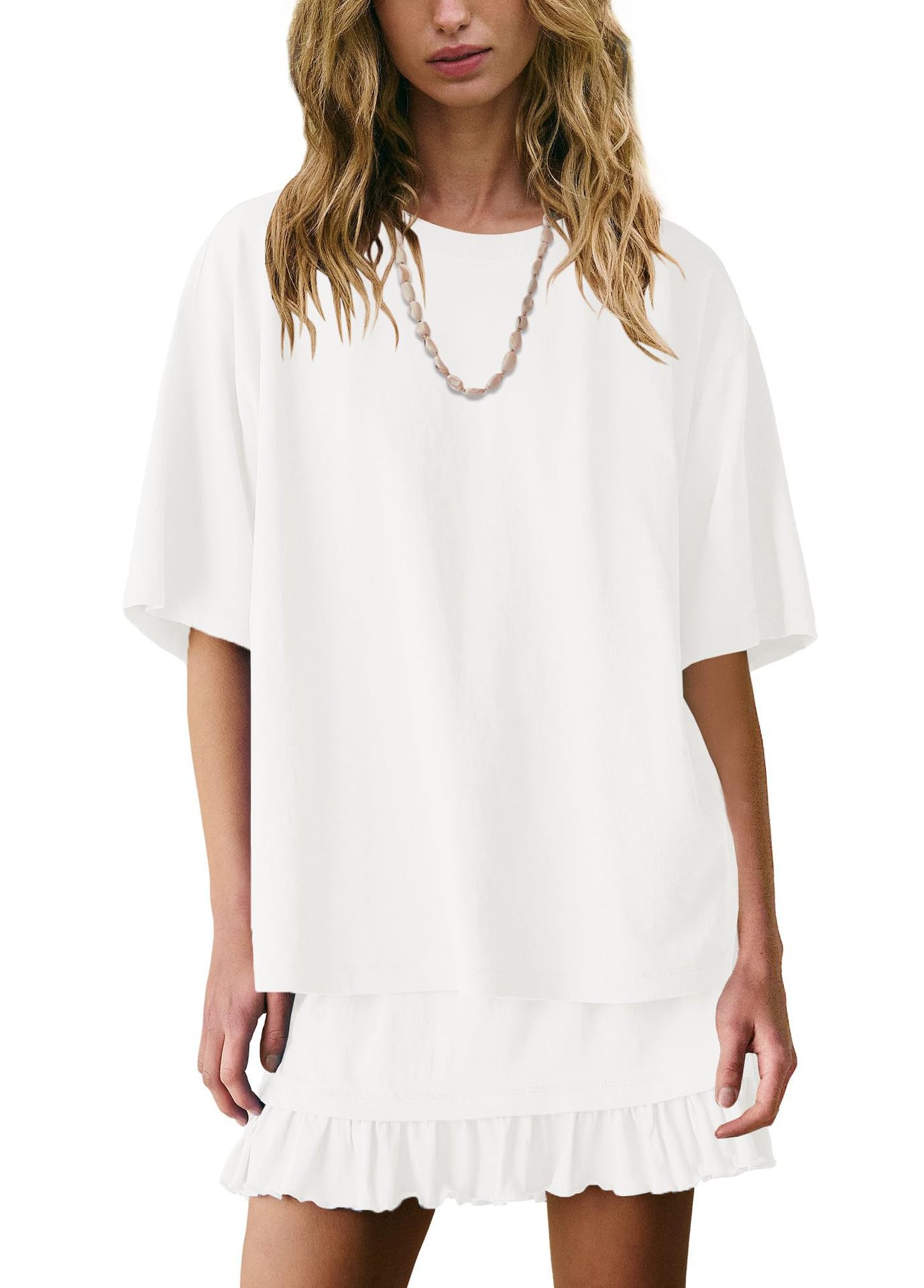 Women's Solid Color Loose Fit Casual Two-Piece Pajama Set with Ruched Detail