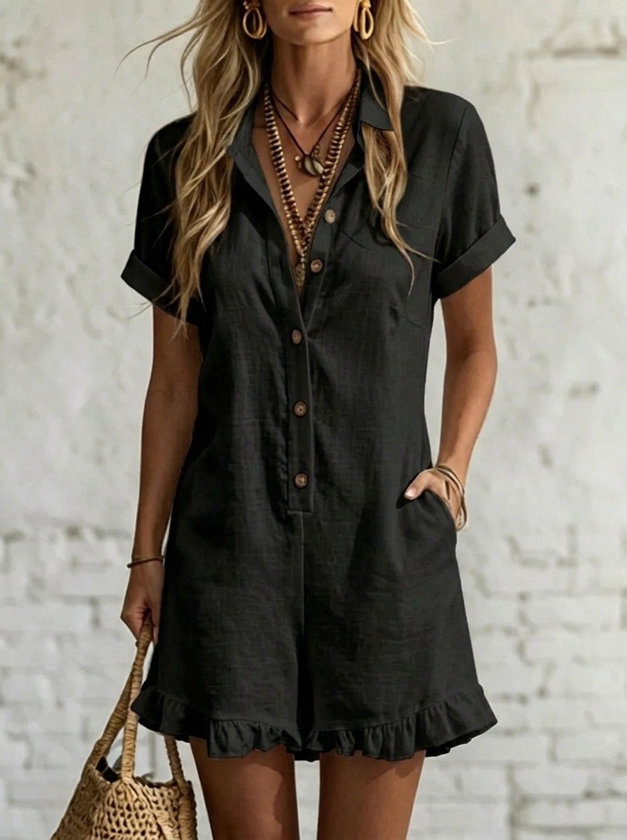 Women's Stand Collar Sleeveless Loose Solid Color Jumpsuit
