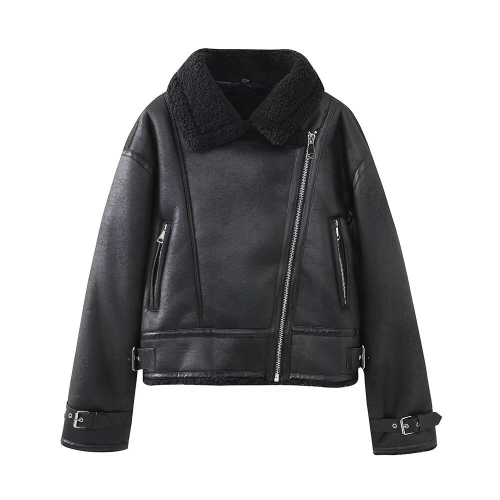 Women's Street Style Belted Double-Sided Jacket