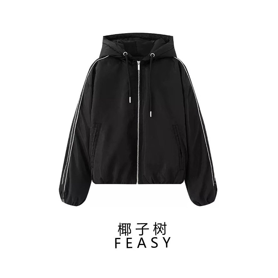 Women's Bomber Jacket Casual Long Sleeve Round Neck Button Front