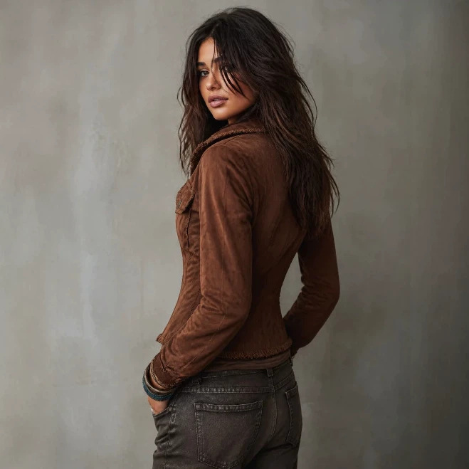 Women's Vintage Slim-Fit Raw-Color Jacket