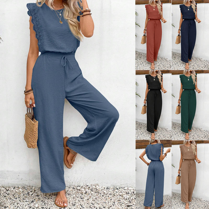 Street Style Sleeveless Top & Pants Set with Pockets